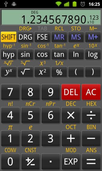 Инженерный калькулятор для Android